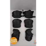 PapatyamPartiEvi Çocuk Koruyucu Set Dizlik Dirseklik Bileklik 6 Parça Paten Scooter Bisiklet Kaykay Koruyucu Siyah