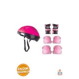 PapatyamPartiEvi Güvenliğiniz İçin Pembe Scooter Kask ve Koruyucu Seti - Çocuklar İçin