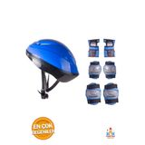 PapatyamPartiEvi Mavi Koruyucu Bisiklet Scooter Kask Dizlik Kolluk Seti - Güvenli Sürüş Aksesuarları