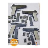 Papatyampartievi Oyuncak Silah Baretta İle 1000 Boncuklu Tabanca Seti - Eğlenceli Çocuk Oyuncağı - 4 Adet Tabanca - K Siyah