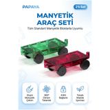 PAPAYA Manyetik Araç Seti 2'li - Manyetik Blok Araba Eklentisi Mıknatıslı Oyuncak