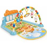 Papaya Piyanolu Işıklı Müzikli Aynalı Çıngıraklı Mantar Desenli Bebek Oyun Halısı Su Geçirmez Yıkanabilir Minder - Bebek Mavisi - 75 x 50 cm
