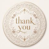 Papelia 100 Adet Premium Thank You Sticker – Yuvarlak Teşekkür Etiketi – Lüks Tasarım Paketleme ve Kargo Süsleme Etiketi - Beyaz