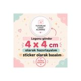 Papelia Logonu Gönder – 4x4 cm Yuvarlak Logo Sticker Baskı | Kişiye Özel Marka Etiketi 100 adet