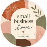 Papelia Modern Tasarım Thank You Yuvarlak Etiket – Renkli Paketleme ve Teşekkür Stickerı 4x4 cm - Çok Renkli 2