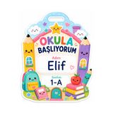 Papelia Okul Evi ve Kalem Formlu Kişiye Özel Okula Başlıyorum Öğrenci Yaka Kartı 10 Adet 8 cm