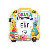 Papelia Okul Otobüsü Formlu Kişiye Özel Okula Başlıyorum Öğrenci Yaka Kartı 10 Adet 8 cm