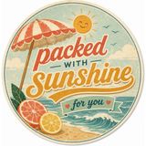 Papelia Retro Summer Thank You Yuvarlak Etiket – Yaz Temalı Paketleme ve Teşekkür Stickerı 4x4 cm - Çok Renkli 2 - 4 x 4 cm