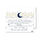 Paper Clever Party Twinkle Little Star bebek partisi teşekkür kartları ve zarfları (25'li paket) Erkek çocuk notları ve bebeklerden teşekkür notu (Türkçe olmayabilir) - Gök mavisi ve altın kırtasiye seti 4x6