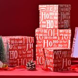 PAPER FAIR 5 adet Noel Yuvalama Hediye Kutuları Kapaklı, Noel İç içe Kutu Seti, 5 Boyut, Kare İstiflenebilir, Kırmızı Beyaz HOHOHO Şeker Kamışı Kağıt Kutusu Kule Dekoru, Tatil Şükran Günü Yeni Yıl