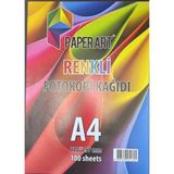 Paperart Renkli Fotokopi Kağıdı A4 210X297MM 100 Yaprak Karışık Renkli Ofis Kağıdı