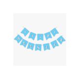 papercraft Köşem Hediyelik Süs Iyiki Doğdun Mavi Gümüş Yaldızlı Banner
