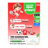 papermoods İsim Yazılabilen Okul Etiketi, Kalem Etiketi Defter Etiketi Futbol Temalı - 200 Adet