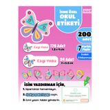 papermoods İsim Yazılabilen Okul Etiketi, Kalem Etiketi Defter Etiketi Kelebek Temalı - 200 Adet