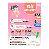 papermoods İsim Yazılabilen Okul Etiketi, Kalem Etiketi Defter Etiketi Prenses Temalı - 200 Adet