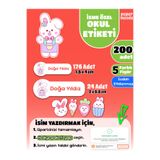 papermoods İsim Yazılabilen Okul Etiketi, Kalem Etiketi Defter Etiketi Sevimli Tavşan Temalı - 200 Adet
