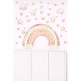 papermoods Pastel Gökkuşağı Temalı Bebek ve Çocuk Odası Duvar Sticker Seti - Duvar Süsü