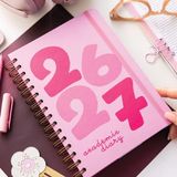 Paperora 2026-2027 A5 Spiralli Akademik Haftalık Ajanda 16 Aylık - Baby Pink - Pembe - 15x21 - Spiralli Ajanda