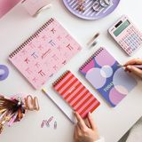 Paperora 3’lü Haftalık ve Günlük Masaüstü Süresiz Planlayıcı Set - Kurdele Açık Pembe Renk 24x17 cm Ölçüler