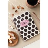 Paperora A5 Spiralli Ders Çalışma Defteri Sınava Hazırlık Takip Ajandası Yks Tyt Kpss Puantiye - Siyah - Beyaz - 15x21