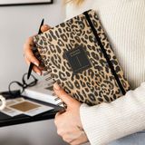 Paperora A5 Spiralli Süresiz Planlayıcı Ajanda Leopar Desenli Sert Kapak 15x21 cm Tekli