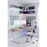Papi-Co Titan Z Oyuncu Masası 140X60 cm Bilgisayar Masası Metal Ayaklı Çalışma ve Gaming Masası Atlantik Çam - Ahşap - Beyaz