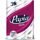 Papia 12'li Kağıt Havlu Ultra Emici ve Dayanıklı 3 Katlı Rulo Sayısı ile Temizlik İçin İdeal