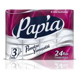 Papia 24’lü Rulo Tuvalet Kağıdı 3 Katlı 48 Yaprak Beyaz Renk ile Yumuşaklık Sunar