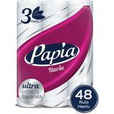 Papia 3 Katlı Dekor Kağıt Havlu 48 Rulo Ultra Emici ve Dayanıklı Mutfak Kullanımı İçin