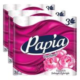 Papia 3 Katlı Egzotik Şakayık Özleriyle Parfümlü 32'li Cilt Tuvalet Kağıdı (1 x 32 Rulo) (3 paketi)