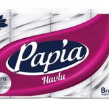 Papia 3 Katlı Ultra Emici & Dayanıklı 8'li Kağıt Havlu (1 x 8 Rulo)