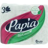 Papia Bio Care 6 Rulo Kokusuz Kağıt Havlu 3 Katlı 1 Paket Yüksek Emicilik Özelliğiyle