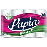 Papia Biocare 16 Rulo 3 Katlı Tuvalet Kağıdı Ultra Yumuşak Ekstra Dayanıklı - Beyaz