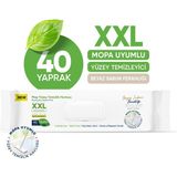 Papilion 40 Geniş Yaprak Easy Clean XXL Beyaz Sabun Katkılı Naturel Formül Mopa Uyumlu Yer Temizlik Havlusu