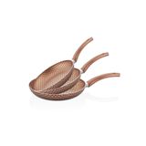 Papilla Desert 3 DS SE0 02 001 Bronz 18-22-26 cm 3'lü Desenli Tava Seti
