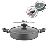 Papilla Fred 30 Cm Basık Granit Tencere - Karnıyarık Cam Kapaklı Brkt-706127- 6'Li Paket