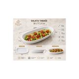 PAPİSAHOME Porselen Salata Tabağı 30x17x4 cm Servis ve Sunum Tabağı Makarna Tabağı Fırın Kabı