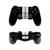 PapsCover Ps4 DualShock Kaplama Siyah Çift Beyaz Şerit