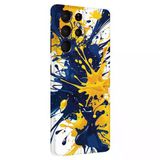 Papscover Samsung S21 Ultra Kaplama Sarı Lacivert Boya