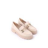 Papuç Sepeti Fncy-819 Günlük Kadın Loafer Ayakkabı Krem 39