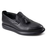 Papuçcity 02582 Loafer Siyah Erkek Günlük Deri Ayakkabı