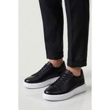 Papuçcity Babucci 110 Hakiki Deri Erkek Sneakers Spor Ayakkabı - Siyah