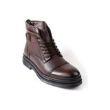 Papuçcity BZKY 3808 Kauçuk Taban Kürklü Deri Kahve Erkek Bot