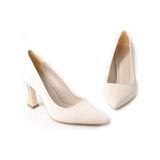 Papuçcity Dnz 03011 8,5 cm Topuklu Kadın Stiletto Ayakkabı - Krem
