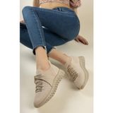 Papuçcity Dvmd 02711 Kadın Günlük Sneaker Spor Ayakkabı - Bej