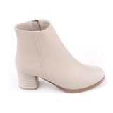 Papuçcity Lapia 03025 Kadın 6 cm Topuklu Bot - Krem
