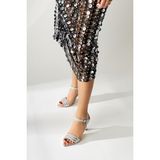 Papuçcity Mnrs 03359 8,5 cm Topuklu Kadın Stiletto Abiye Ayakkabı - Gümüş