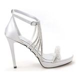 Papuçcity Ony 03243 11 cm Kadın Platform Abiye Ayakkabı - Gümüş