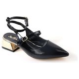 Papuçcity Sprs 02827 4 Cm Topuklu Kadın Arkası Açık Stiletto Ayakkabı - Siyah