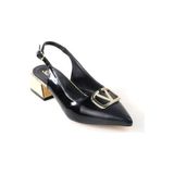 Papuçcity Sprs 02828 4 cm Topuklu Kadın Arkası Açık Stiletto Ayakkabı - Siyah
